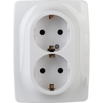 Розетка ЭРА 12-2106-01 2X2P+E Schuko, 16A-250В, IP20, белый Б0031228