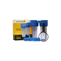 2 Корпуса АКВА ПРО 10SL ХВС 1/2" 3-х элемент. прозрач. ключ и скоба MY-H10A02 402