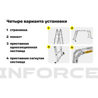 Лестница-трансформер 4x3 ступени Inforce ЛП-Т-4-3
