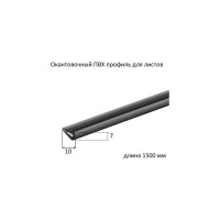 Окантовка для листа ALBERTS пластик черный 10x7/1,5 м SB 426859