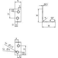 Крепежный уголок ALBERTS 30x30x14мм, 12 штук 336011