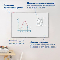 Магнитно-маркерная доска стандарт, 90х120 см, алюминиевая рамка, BRAUBERG 235522