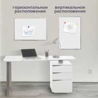 Магнитно-маркерная доска стандарт, 90х120 см, алюминиевая рамка, BRAUBERG 235522