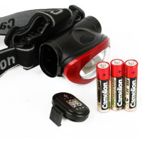 Налобный фонарь Camelion LED5382, черный, COB, 4 режима, 3XLR03 в комплекте, пластик, блистер 13366