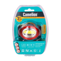 Налобный фонарь Camelion LED5382, черный, COB, 4 режима, 3XLR03 в комплекте, пластик, блистер 13366