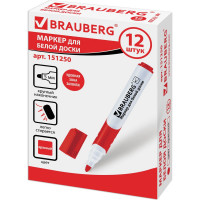 Маркер для доски SOFT, резиновая вставка, 5 мм, красный, BRAUBERG 151250