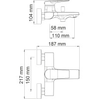 Смеситель для ванны с коротким изливом WasserKRAFT Lopau 3201