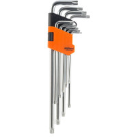 Набор ключей Г-образных TORX с отверстием TH10-TH50 9 предметов AV Steel AV-369309