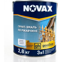 Грунт-эмаль Goodhim NOVAX 3в1 зеленый RAL 6018, матовая, 2,8 кг 39818
