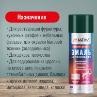 Аэрозольная краска ULTIMA RAL 6005 ЗЕЛЕНЫЙ МОХ универсальная 520 мл ULT033