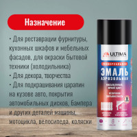 Аэрозольная краска ULTIMA RAL 9005 ЧЕРНЫЙ МАТОВЫЙ универсальная 520 мл ULT008