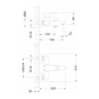 Смеситель для ванны Lemark Nero LM0214C