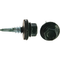 Кровельный саморез ГОСКРЕП 5.5х19 RAL 6005 зеленый мох, 300 шт., б.пл.конт. 1000 мл 2-0017040