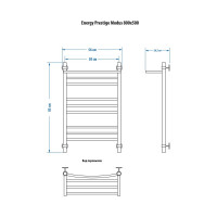 Полотенцесушитель ENERGY Prestige modus 800х500 00000015316