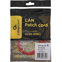 Патч-корд Cablexpert UTP кат.5e, 0.5м, литой, многожильный красный PP12-0.5M/R
