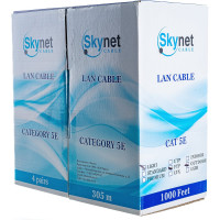 Кабель SkyNet Light FTP outdoor 4x2x0,46, медный, FLUKE TEST, кат.5e, однож., 305 м, box, черный CSL-FTP-4-CU-OUT