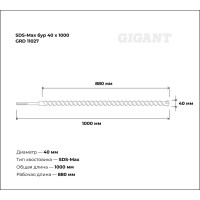 Бур SDS-Max (40x1000 мм) Gigant GRD 11027