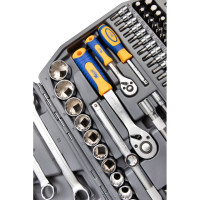 Набор инструмента 1/2 Dr и 1/4 Dr 82 предметов с 12 гранными головками KRAFT KT 700681