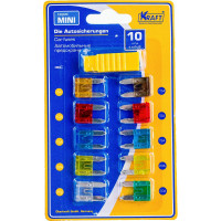 Набор предохранителей KRAFT МИНИ, 10 шт, с пинцетом KT 870019