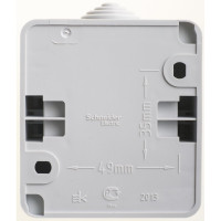1-клавишный выключатель Systeme Electric Lexel Этюд Серый с подсветкой IP44, наружный BA10-045C