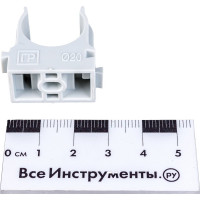Крепеж-клипса для труб для прямого монтажа Промрукав серая в п д20 100 шт. PR13.0120