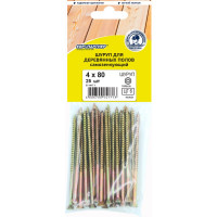 Шуруп для деревянных полов ЕВРОПАРТНЕР самозенкующий, потай TORX 15, ж/п 4x80 25 шт. E1 1417 1