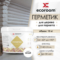 Акриловый герметик ECOROOM AS-16 для дерева, белый, 15 кг E-Герм-4189/15