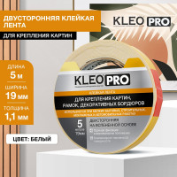 Двусторонняя клейкая, монтажная лента на вспененной основе KLEO 19мм x 5м PRO К2-СЛ-7541