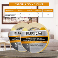 Двусторонняя клейкая, монтажная лента на вспененной основе KLEO 19мм x 5м PRO К2-СЛ-7541