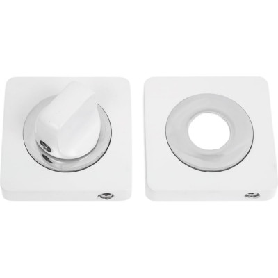 Квадратная завертка к ручкам Ренц матовый супер белый/хром блестящий INBK 02 MSW-CP