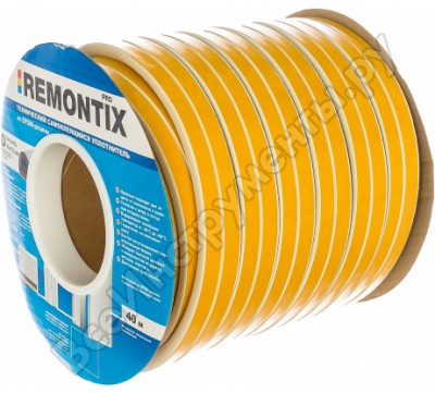 Remontix d40, 14x12 мм уплотнитель самоклеящийся, белый sd-55c