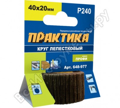 Практика круг лепестковый с оправкой 40x20мм, p240, 648-977