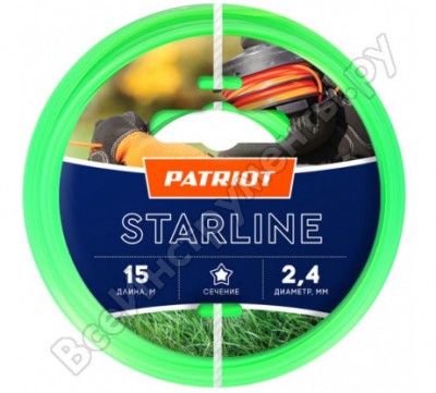 Patriot леска starline d 2,4 мм l 15 м звезда, блистер 805205010