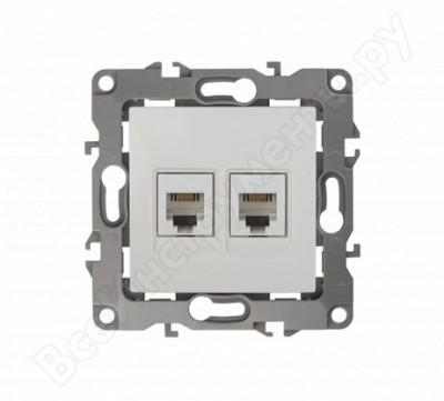 Эра 12-3106-01 розетка телефонная двойная 2xrj11, ip20, 12, белый б0014717