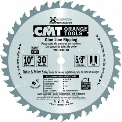 Cmt диск пильный 254х3,2/2,2х30 z=30 203.030.10m