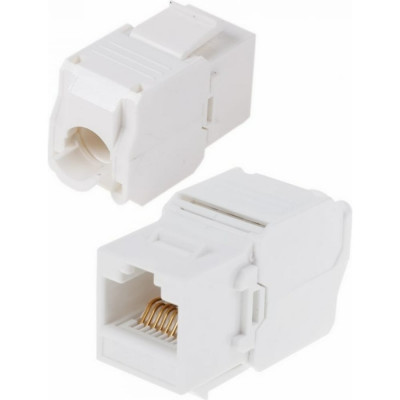 REXANT Модуль Keystone Jack RJ-45(8P8C) UTP, CAT 6, тип 180 градусов, самозажимной, белый 05-1052