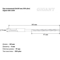 Gigant Усиленный бур SDS-plus 8x160 GRD 11004