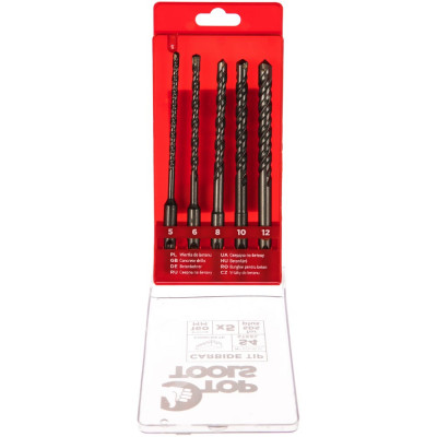 Top Tools Бур по бетону, SDS Plus, 5-12x160 мм, S4, набор 5 шт 60H615