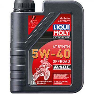 Синтетическое моторное масло 4T для 4-х тактных мотоциклов LIQUI MOLY Motorbike 4T Synth Offroad Race 5W-40 1л 3018