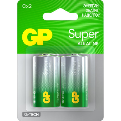 GP Батарейки C / LR14 алкалиновые щелочные Super Alkaline, набор 2 шт (14AA21-BC2) 15497419