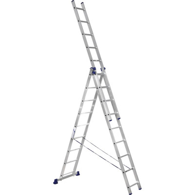 Лестница алюминиевая Алюмет 3х9 ступеней трехсекционная универсальная H3 5309