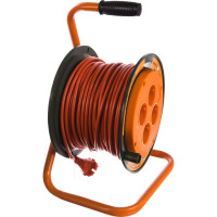 Силовой удлинитель на катушке GLANZEN 30 м 4 гн. ПВС 2х0,75 EB-30-002