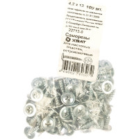 Саморезы остроконечные для листовых пластин (100 штук, 4.2 х 13) ХВАТ 22713-0