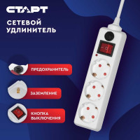 Пилот 3 розетки 3 метра СТАРТ SP 3x3 С/УД-Ф SP 3x3 15497158
