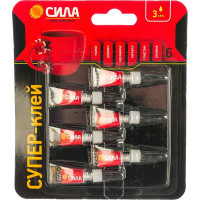 Сверхпрочный супер-клей СИЛА SBL1-6 1 гр.х 6 шт., BL-6 C0045533