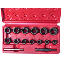Набор головок для поврежденных болтов и гаек 8-21 мм, 15 предметов JTC /1- JTC-1321S