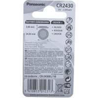 Дисковая литиевая батарейка CR2430 3В бл/1 Panasonic 5410853012313