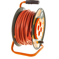 Силовой удлинитель на катушке 4 гн. 50 м ПВС 2х2,5 GLANZEN EB-50-008 00-00000525