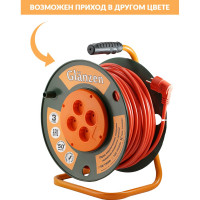 Силовой удлинитель на катушке 4 гн. 50 м ПВС 2х2,5 GLANZEN EB-50-008 00-00000525