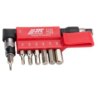 Набор шестигранных вставок 1/4 DR HEX 2,3,4,5,6,7,8 с Г-образным держателем 8шт JTC 5359